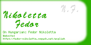 nikoletta fedor business card